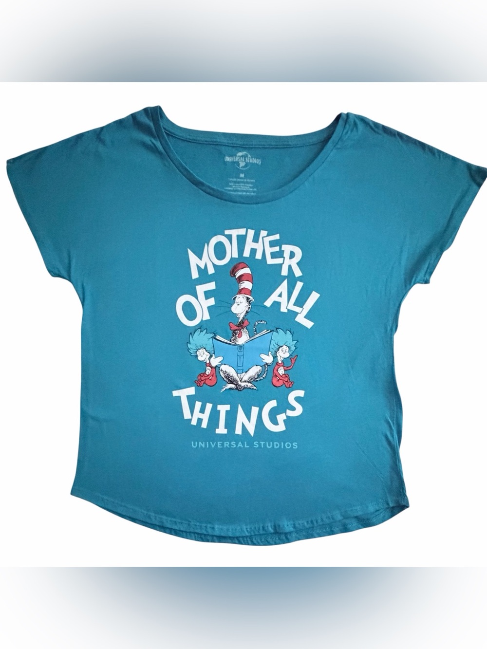 Universal Studios NWT Turquoise 'Mother of All Things' Short Sleeve Graphic Tee